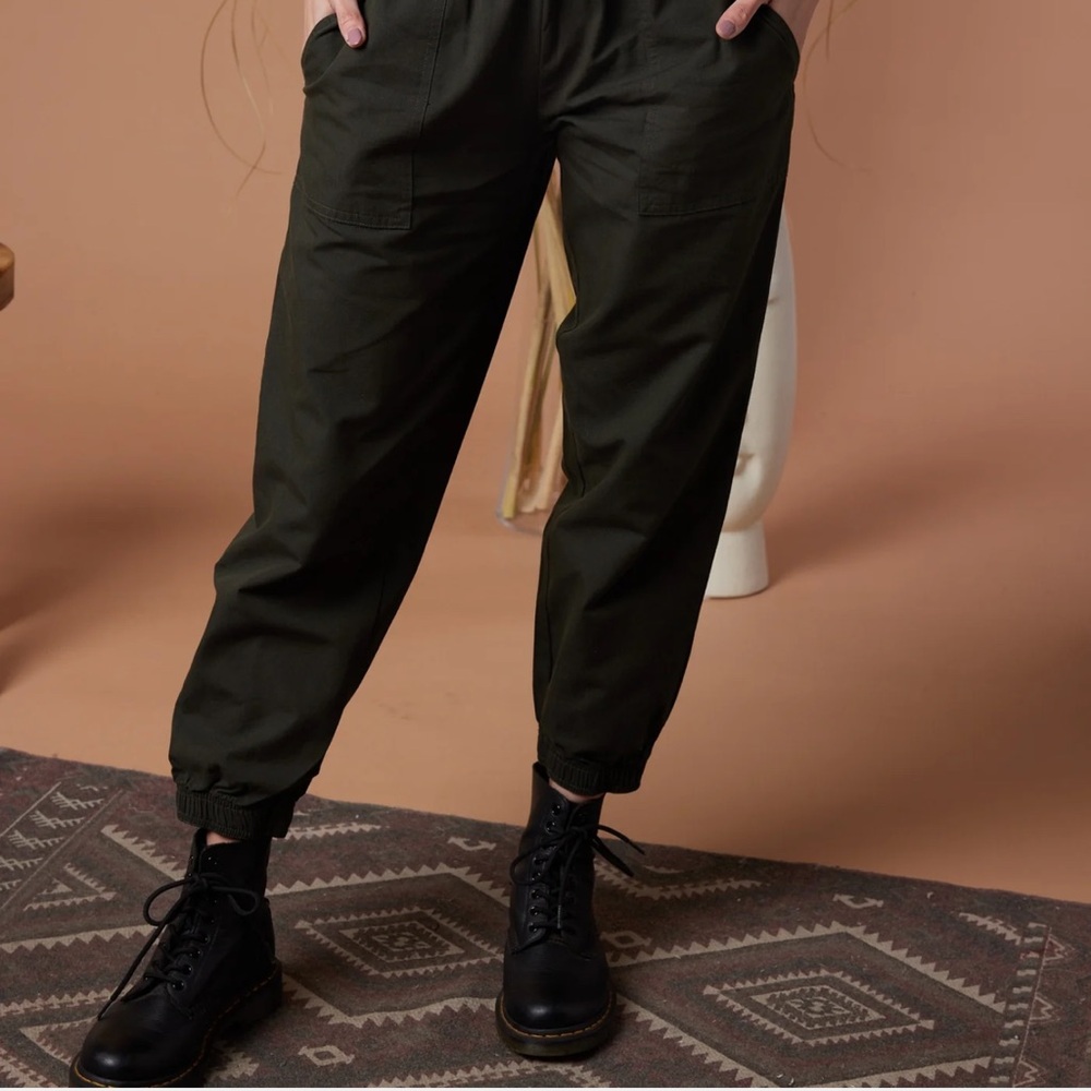 Known Supply Lesley Pant size XS Black Cotton Twill Jogger Bottom‎ Pants
